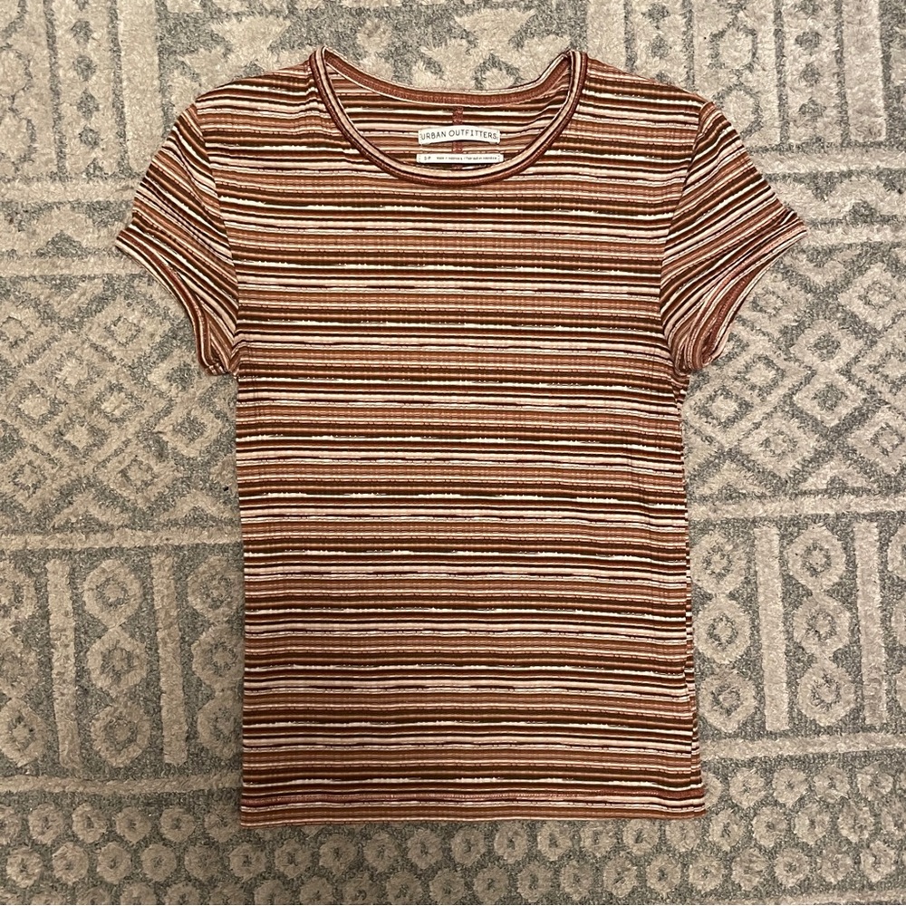 Urban Outfitters Brown Striped T-Shirt SP